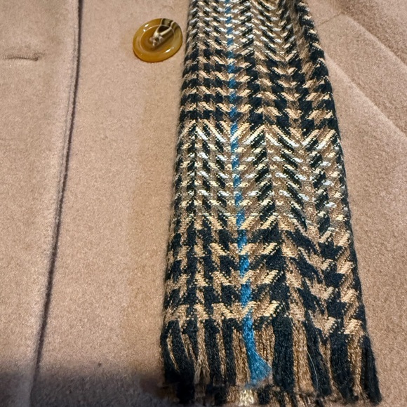 Forecaster of Boston Tan Wool Pea Coat with Scarf Size 8 - Picture 10 of 15